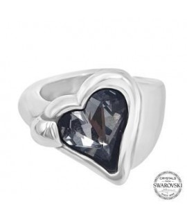 ANILLO CORAZON BAÑO PLATA...